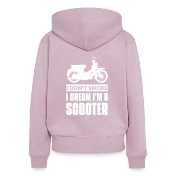 Scooter - Women's Premium Organic Zip Hoodie - dusky pink - Back - Julia (174cm)