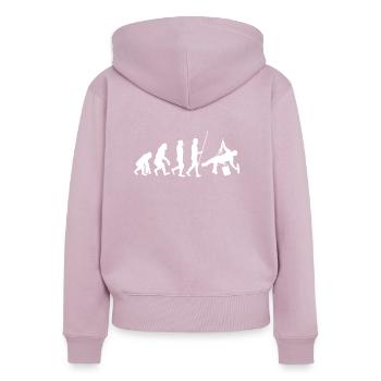 Window Cleaner Industrial Climbing Apparel - Women's Premium Organic Zip Hoodie - dusky pink - Back - Julia (174cm)