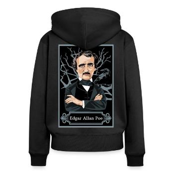 Edgar Allan Poe - Women's Premium Organic Zip Hoodie - black - Back - Julia (174cm)