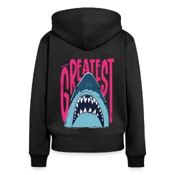 Jaws The Greatest Shark - Women's Premium Organic Zip Hoodie - black - Back - Julia (174cm)