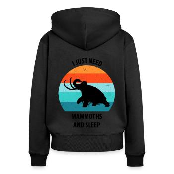Drôle de mammouth âge de pierre âge glaciaire conception préhistorique - Sweat à capuche zippé Premium bio Femme - noir - Dos - Julia (174cm)