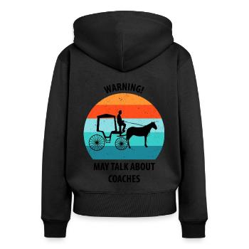 Coachman Carriage Horse-drawn carriage Carriage - Women's Premium Organic Zip Hoodie - black - Back - Julia (174cm)