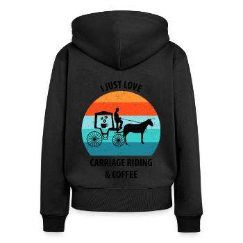 Coachman Carriage Horse-drawn carriage Coffee - Women's Premium Organic Zip Hoodie - black - Back - Julia (174cm)