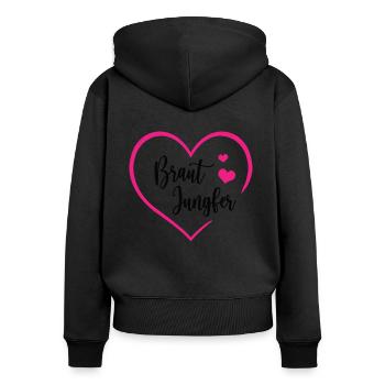 Brautjungfer Beste Freundin Danke Brautjungfern - Frauen Premium Bio Zip Hoodie - Schwarz - Hinten - Julia (174cm)