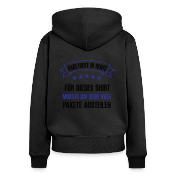 Paketbote Rentner Ruhestand Paket Bote in Rente - Frauen Premium Bio Zip Hoodie - Schwarz - Hinten - Julia (174cm)