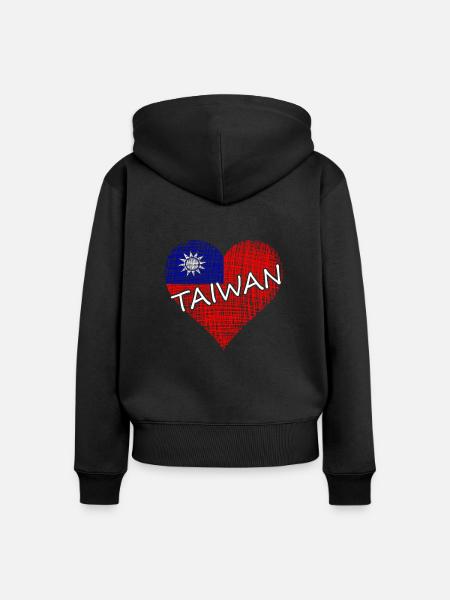 Taiwan - Frauen Premium Bio Zip Hoodie - Schwarz
