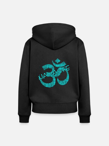 Yoga Zen Namaste - Frauen Premium Bio Zip Hoodie - Schwarz
