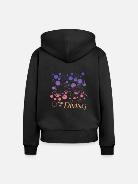 diving tauchen - Frauen Premium Bio Zip Hoodie - Schwarz
