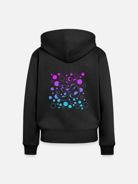 Yoga Om Namaste - Frauen Premium Bio Zip Hoodie - Schwarz