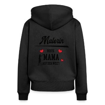 Malerin Beste Mama Mami Mutter Mutti Muttertag - Frauen Premium Bio Zip Hoodie - Schwarz - Hinten - Julia (174cm)
