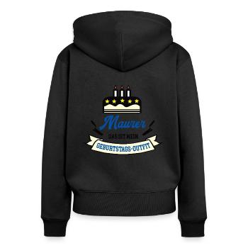 Maurer Geburtstag Maurermeister Maurerazubi Azubi - Frauen Premium Bio Zip Hoodie - Schwarz - Hinten - Julia (174cm)