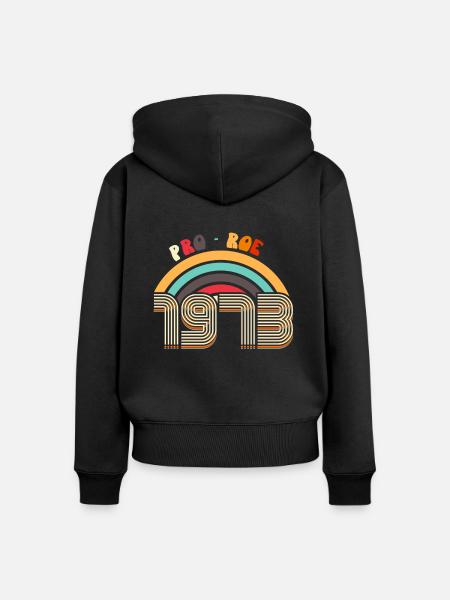Retro Pro Roe 1973 - Frauen Premium Bio Zip Hoodie - Schwarz