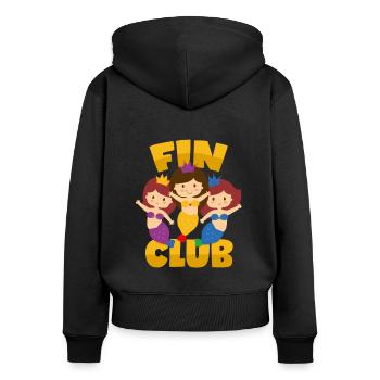 Sirènes Fin Club Pun Sirène sirène sirène - Sweat à capuche zippé Premium bio Femme - noir - Dos - Julia (174cm)