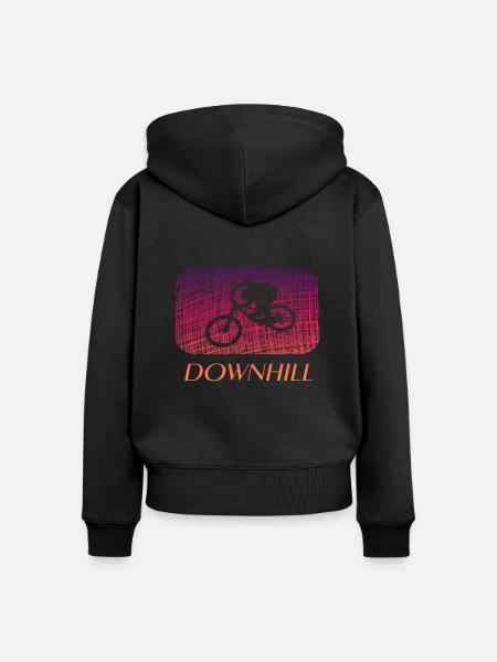 Downhill - Frauen Premium Bio Zip Hoodie - Schwarz