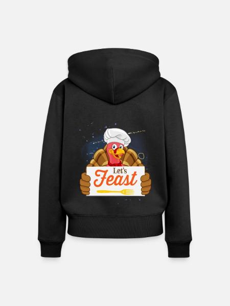 Turkey Thanksgiving Turkey Feast - Frauen Premium Bio Zip Hoodie - Schwarz