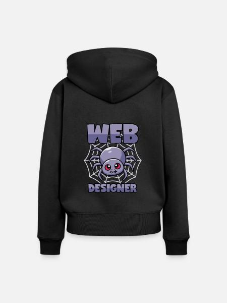 Spinne: Web Designer - Frauen Premium Bio Zip Hoodie - Schwarz
