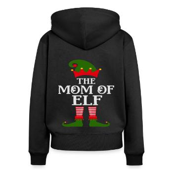 The Mom of Elf Ugly Christmas - Frauen Premium Bio Zip Hoodie - Schwarz - Hinten - Julia (174cm)