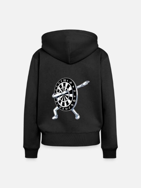 Dart Dartscheibe - Frauen Premium Bio Zip Hoodie - Schwarz