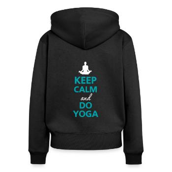 Keep Calm And Do Yoga - Yoga Love - Women's Premium Organic Zip Hoodie - black - Back - Julia (174cm)