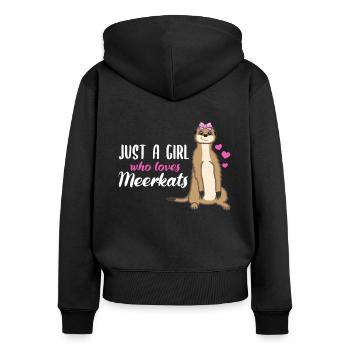 Meerkat Saying Gift Ladies Girl - Women's Premium Organic Zip Hoodie - black - Back - Julia (174cm)