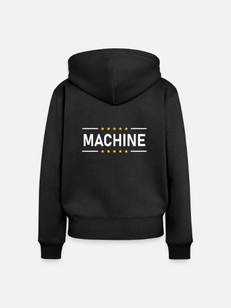 MACHINE - Frauen Premium Bio Zip Hoodie - Schwarz