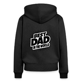 Bester Papa für immer zum Vatertag od. Geburtstag - Frauen Premium Bio Zip Hoodie - Schwarz - Hinten - Julia (174cm)