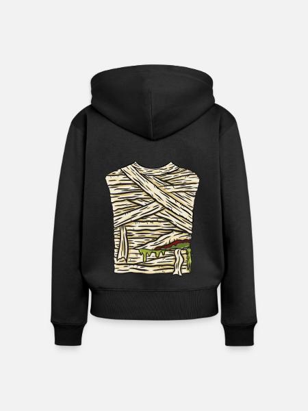 Mumie Kostüm Halloween - Frauen Premium Bio Zip Hoodie - Schwarz
