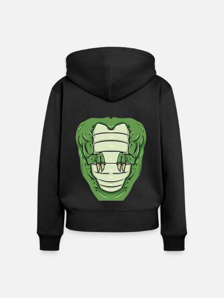 T-Rex-Kostüm Halloween - Frauen Premium Bio Zip Hoodie - Schwarz