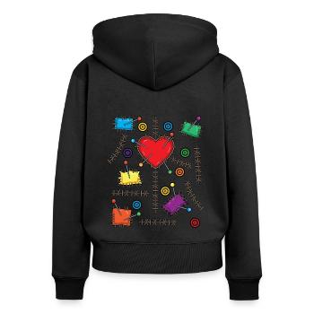 Costume de poupée vaudou Halloween - Sweat à capuche zippé Premium bio Femme - noir - Dos - Julia (174cm)