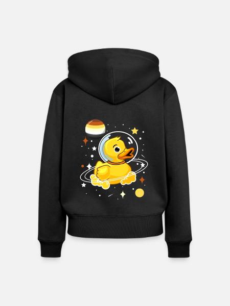 Enten Astronaut Gay Bear Pride - Frauen Premium Bio Zip Hoodie - Schwarz