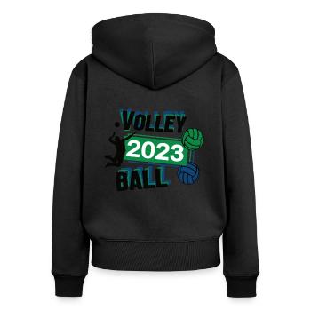 Volleyball 2023 Volleyballer Spieler Team Sport - Frauen Premium Bio Zip Hoodie - Schwarz - Hinten - Julia (174cm)