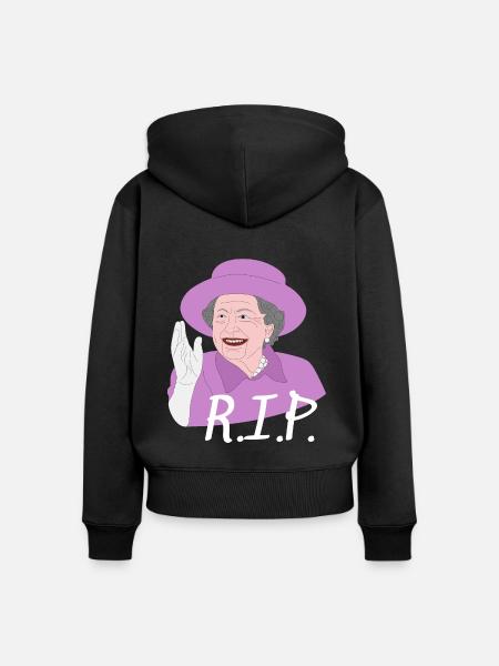R.I.P. Queen Elizabeth - Frauen Premium Bio Zip Hoodie - Schwarz
