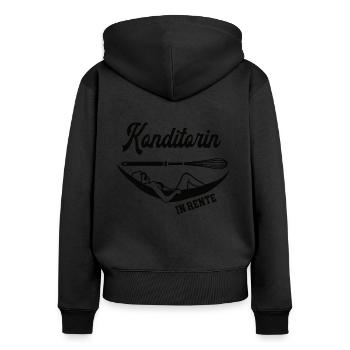 Konditorin Rente Rentnerin Patissiere Konditorei - Frauen Premium Bio Zip Hoodie - Schwarz - Hinten - Julia (174cm)