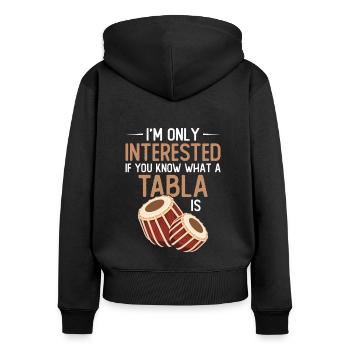 Ich Bin Nur Interessiert, Wenn Sie Wissen, Was - Frauen Premium Bio Zip Hoodie - Schwarz - Hinten - Julia (174cm)