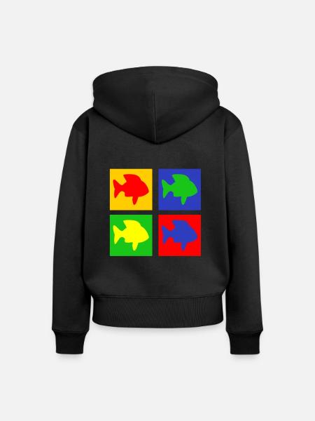Fische - Frauen Premium Bio Zip Hoodie - Schwarz