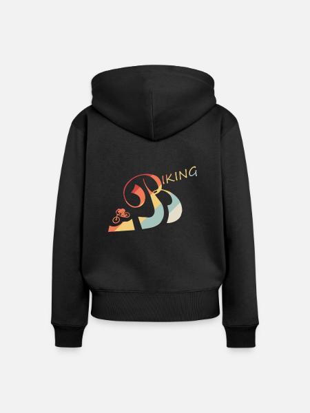 Biking - Frauen Premium Bio Zip Hoodie - Schwarz