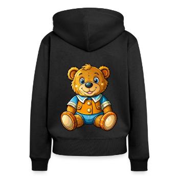Cute Teddy - Women's Premium Organic Zip Hoodie - black - Back - Julia (174cm)
