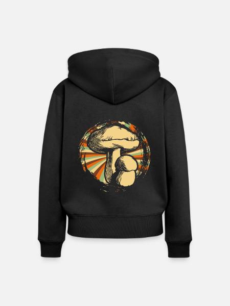 Drogen Pilze - Frauen Premium Bio Zip Hoodie - Schwarz