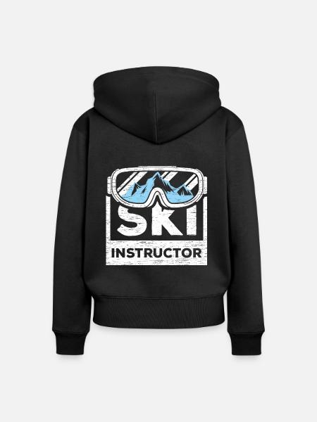 Skilehrer - Frauen Premium Bio Zip Hoodie - Schwarz
