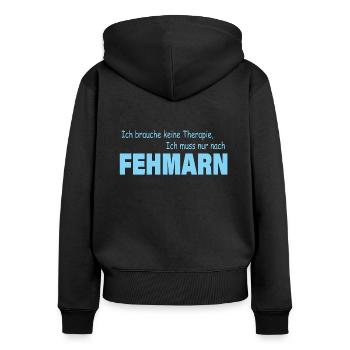 Thérapie FEHMARN - Sweat à capuche zippé Premium bio Femme - noir - Dos - Julia (174cm)