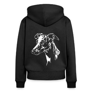 WHIPPET Windhund Windhunde Hund Wilsigns Hunde - Frauen Premium Bio Zip Hoodie - Schwarz - Hinten - Julia (174cm)