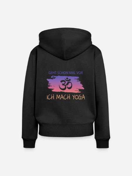 Yoga Spruch Geschenk Tshrit - Frauen Premium Bio Zip Hoodie - Schwarz