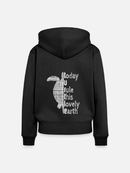 TURTLE - Frauen Premium Bio Zip Hoodie - Schwarz