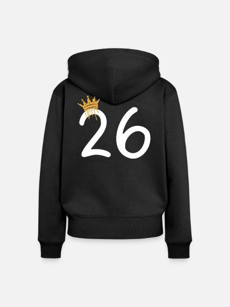26 - Frauen Premium Bio Zip Hoodie - Schwarz