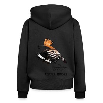 Huppe - Sweat à capuche zippé Premium bio Femme - noir - Dos - Julia (174cm)