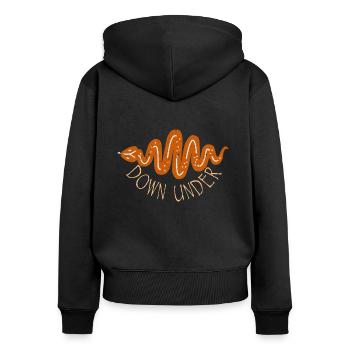 Australia Down Under Snake - Frauen Premium Bio Zip Hoodie - Schwarz - Hinten - Julia (174cm)
