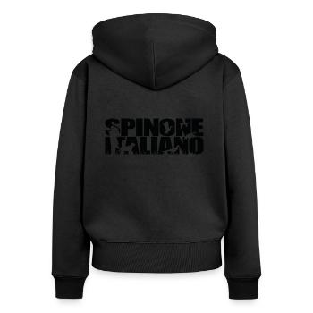 SPINONE ITALIANO Jagdhund Jagdhunde Wilsigns - Frauen Premium Bio Zip Hoodie - Schwarz - Hinten - Julia (174cm)