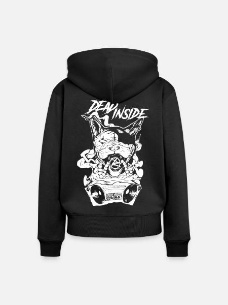 Skull Rock Band-Grafiken - Frauen Premium Bio Zip Hoodie - Schwarz