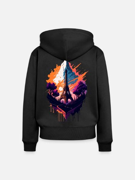 Abstrakter Turm von Paris - Frauen Premium Bio Zip Hoodie - Schwarz