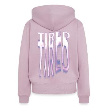 TIRED – Distorted Aesthetics for Insomniacs - Women's Premium Organic Zip Hoodie - dusky pink - Back - Julia (174cm)
